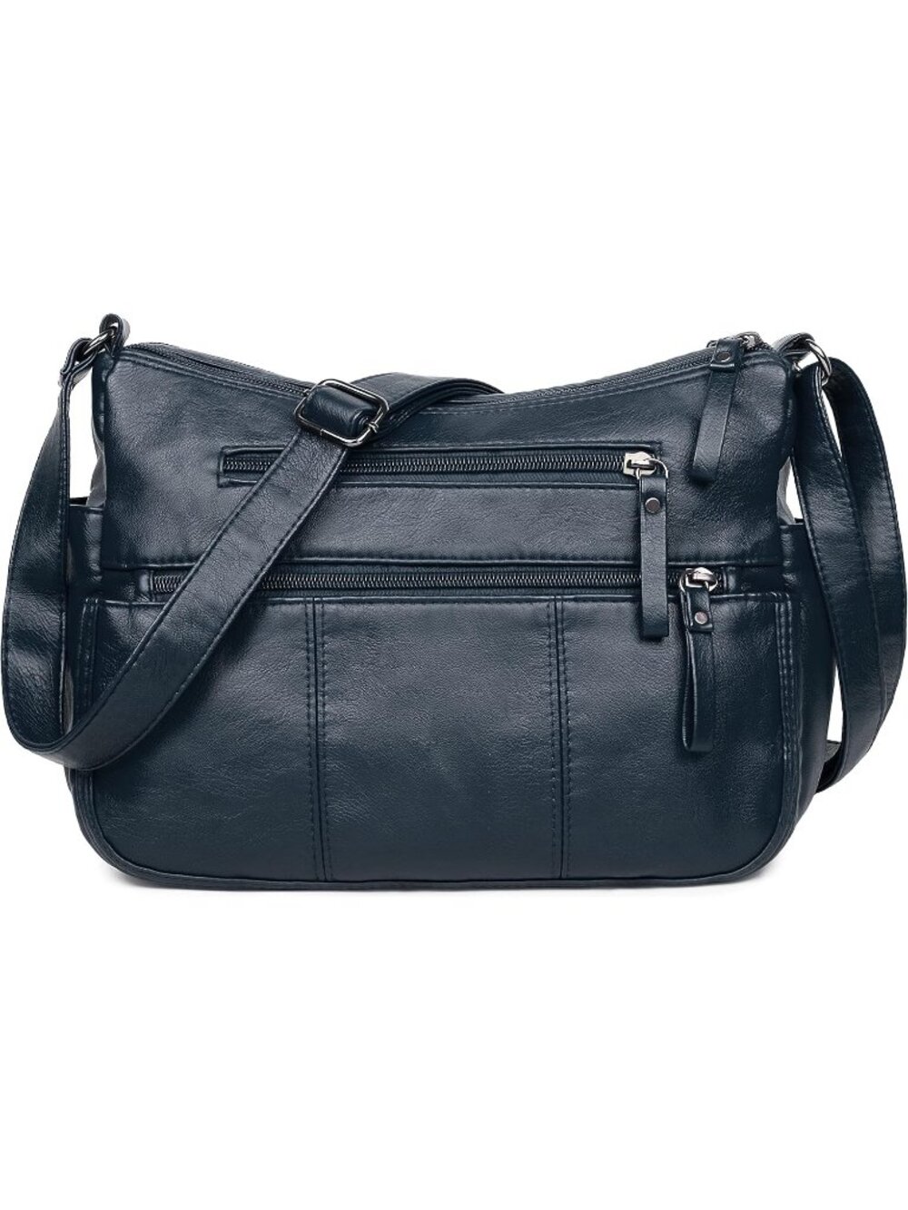Women's Dark Blue Soft PU Leather Ladies Crossbody Purse Pocketbook Shoulder Bag